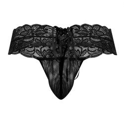 CandyMan String Dentelle à Lacets Uzza Noir